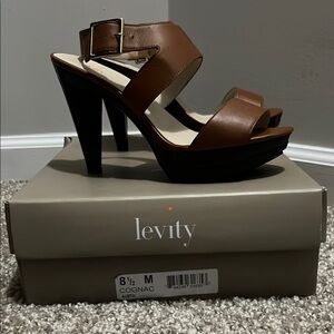 Levity Cognac Strappy Heels